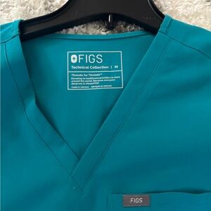 Figs Teal Scrub Top